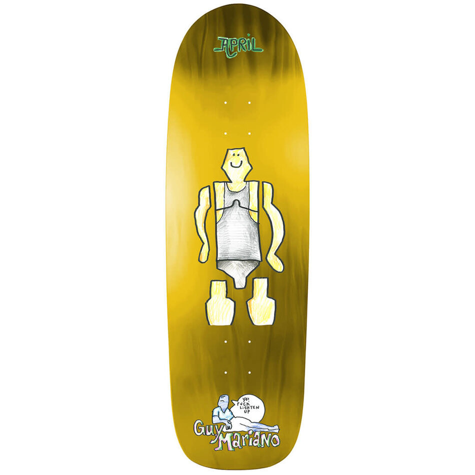 April Guy Mariano Guy by Gonz Shaped Deck Yellow Stain