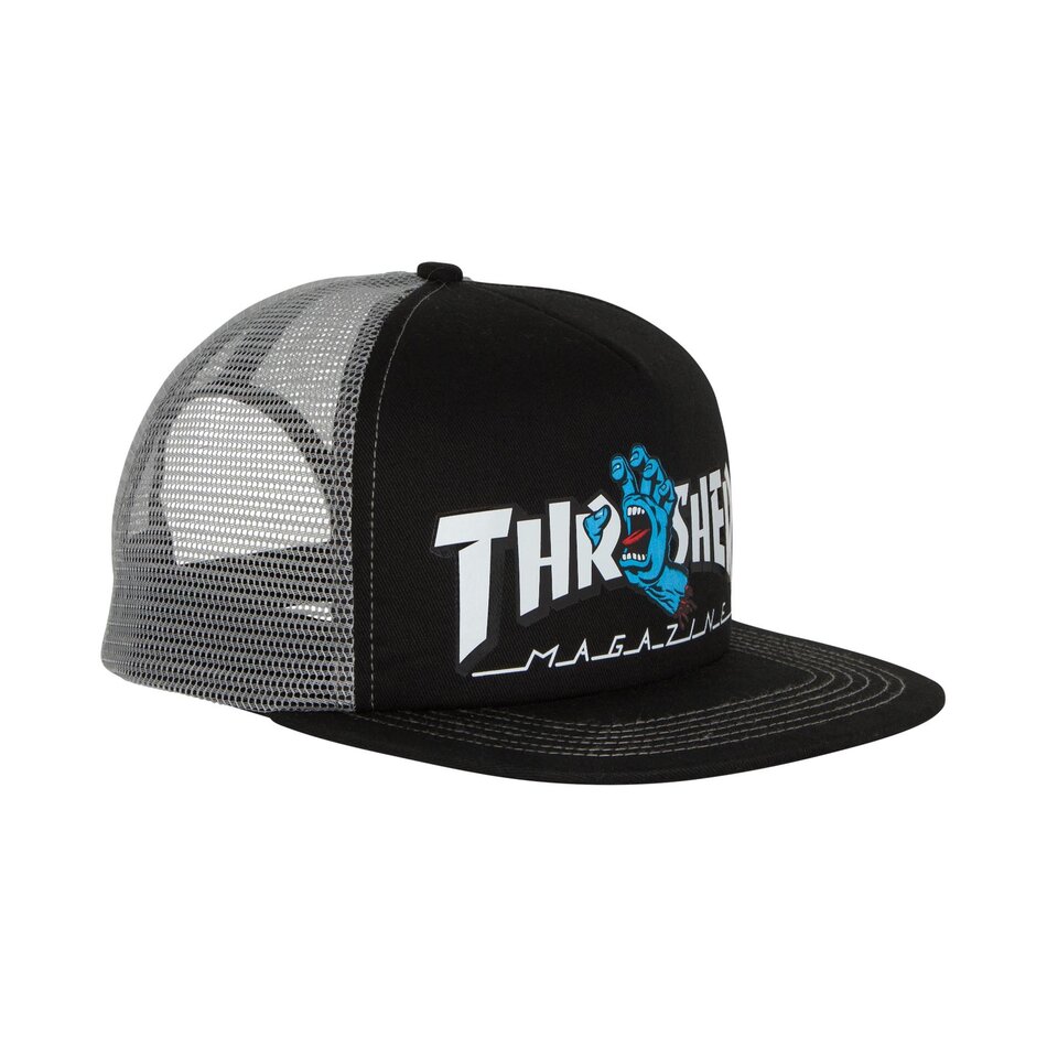 Santa Cruz x Thrasher Screaming Hand Mesh Trucker Hat Black/Grey