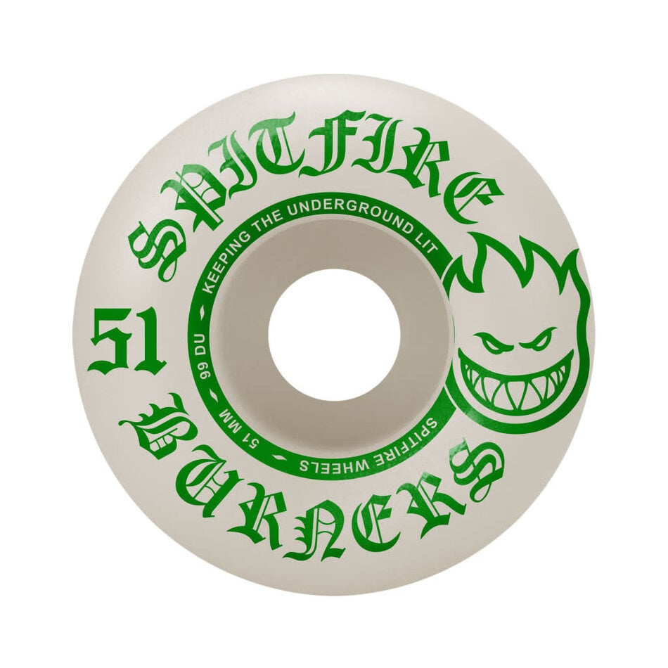 Spitfire Burner Wheels 99A White/Green