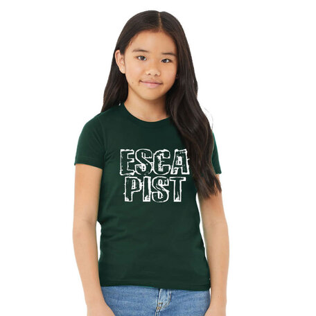 Escapist Outline Stacked Print Youth T-Shirt Forest Green