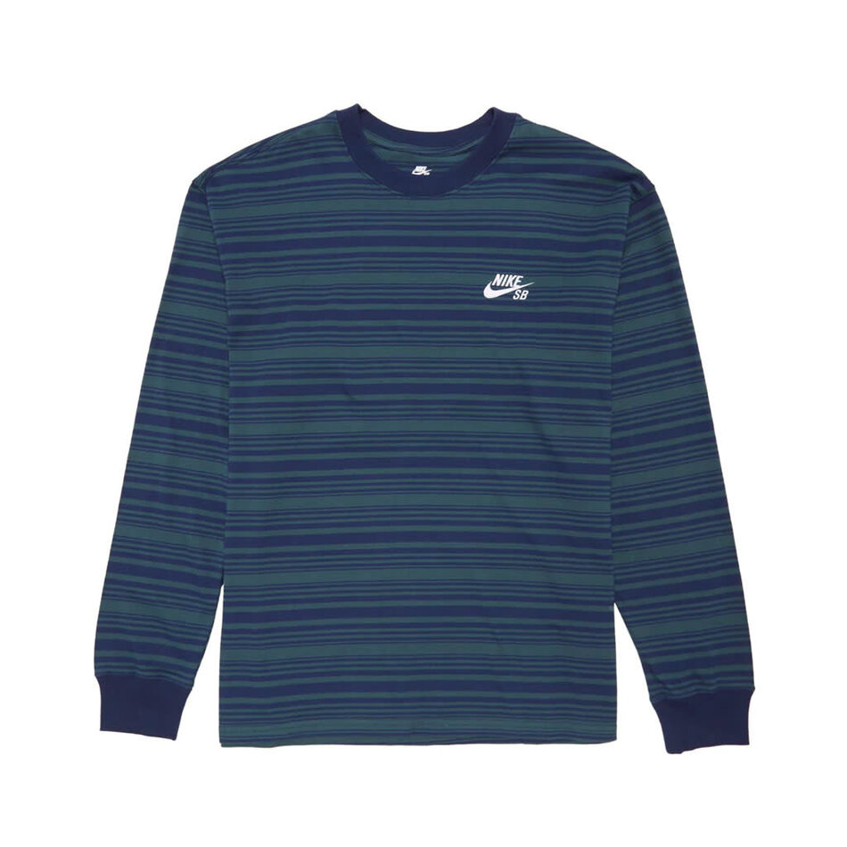 Nike SB Striped L/S T-Shirt Midnight Navy/Deep Jungle