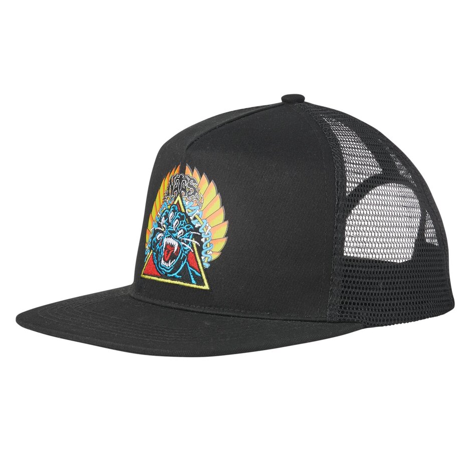 Santa Cruz Natas Screaming Panther Snapback Mesh Hat Black