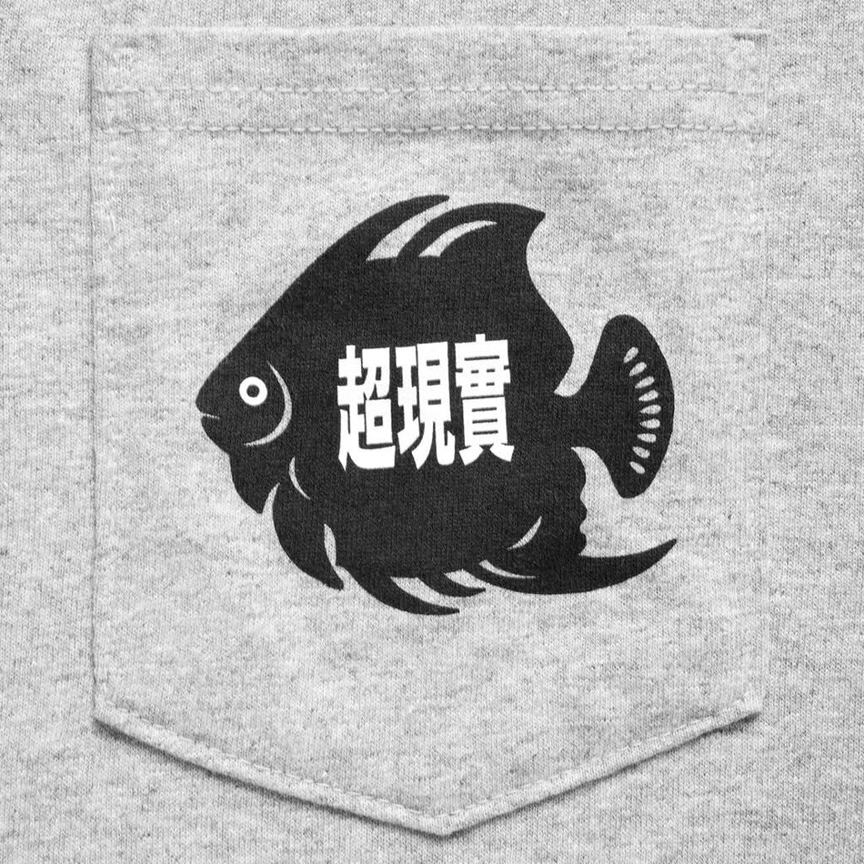Sci-Fi Fantasy Fish Pocket T-Shirt Heather Grey