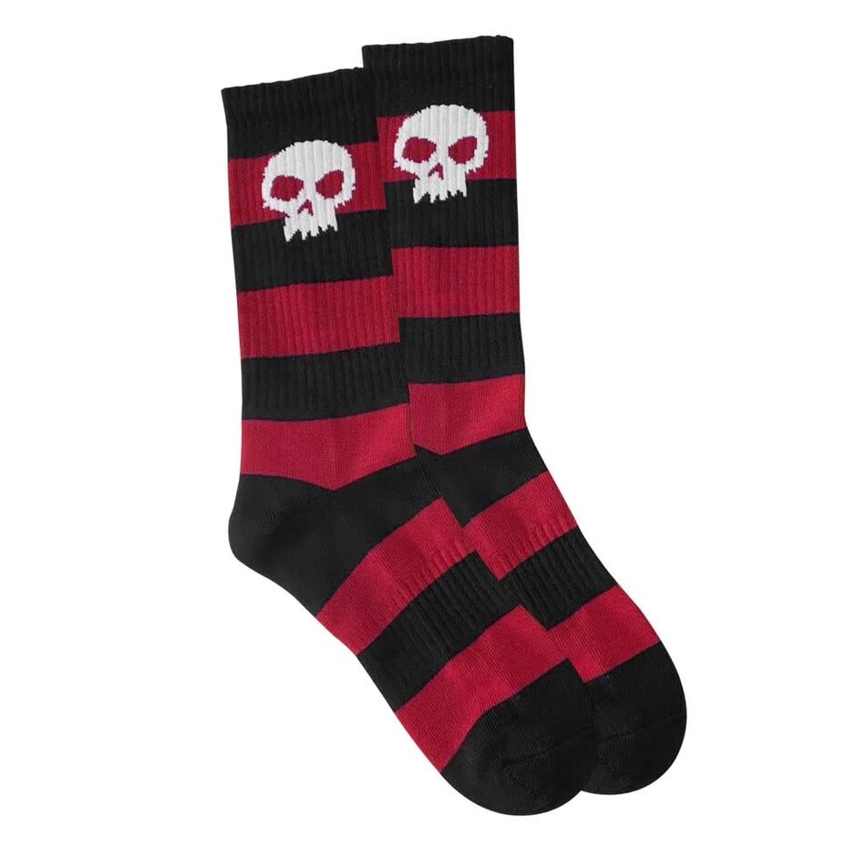 Zero Skull Stripe Socks Red/Black