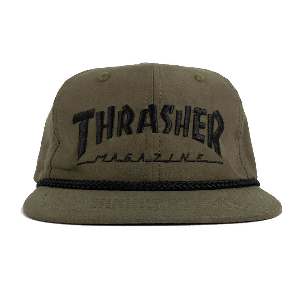 Thrasher Rope Snapback Hat Olive/Black