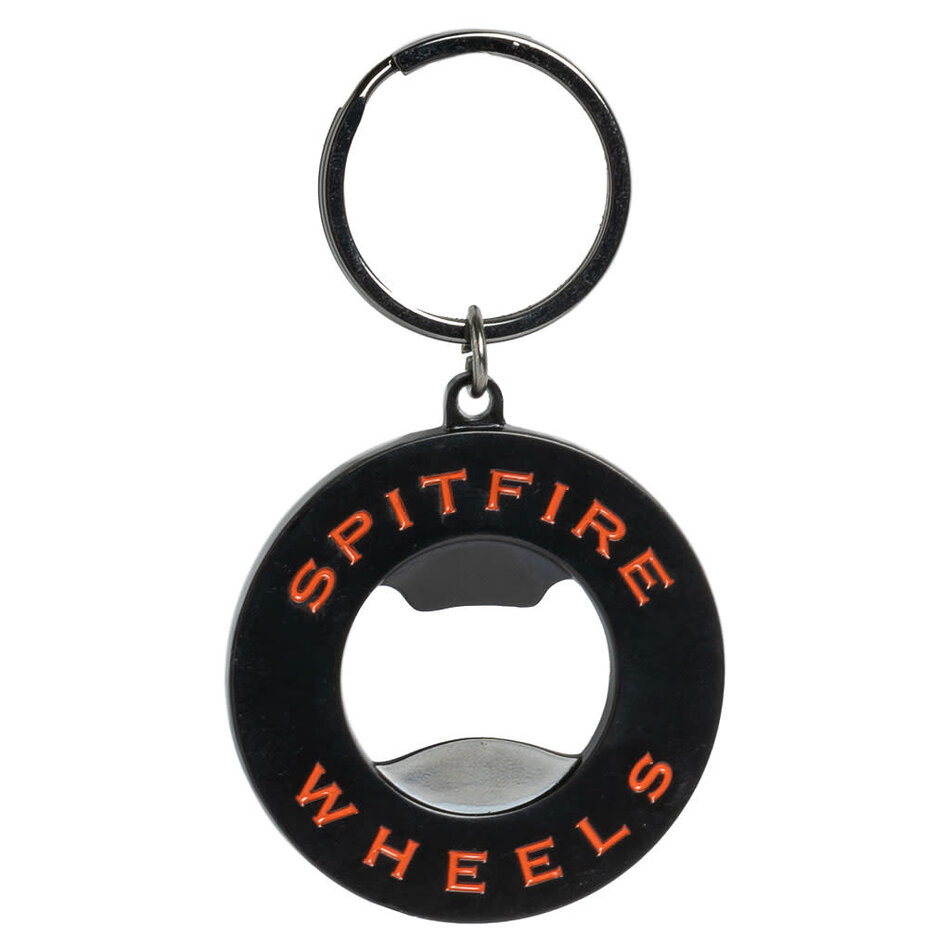 Spitfire Classic Swirl Keychain Bottle Opener Black/Red