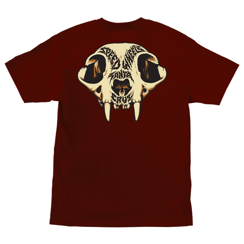 Santa Cruz Speed Wheels Skull Hand T-Shirt Maroon