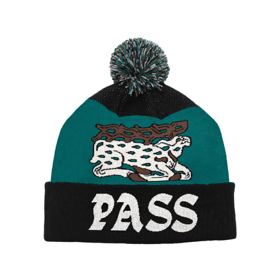 Pass-Port Antler Pom Beanie Black/Teal