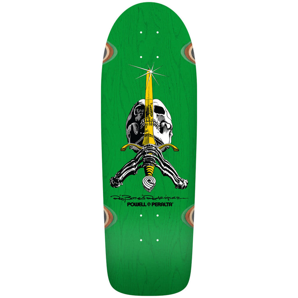 Powell Peralta Ray Bones Rodriguez OG Skull & Sword Deck Green Stain