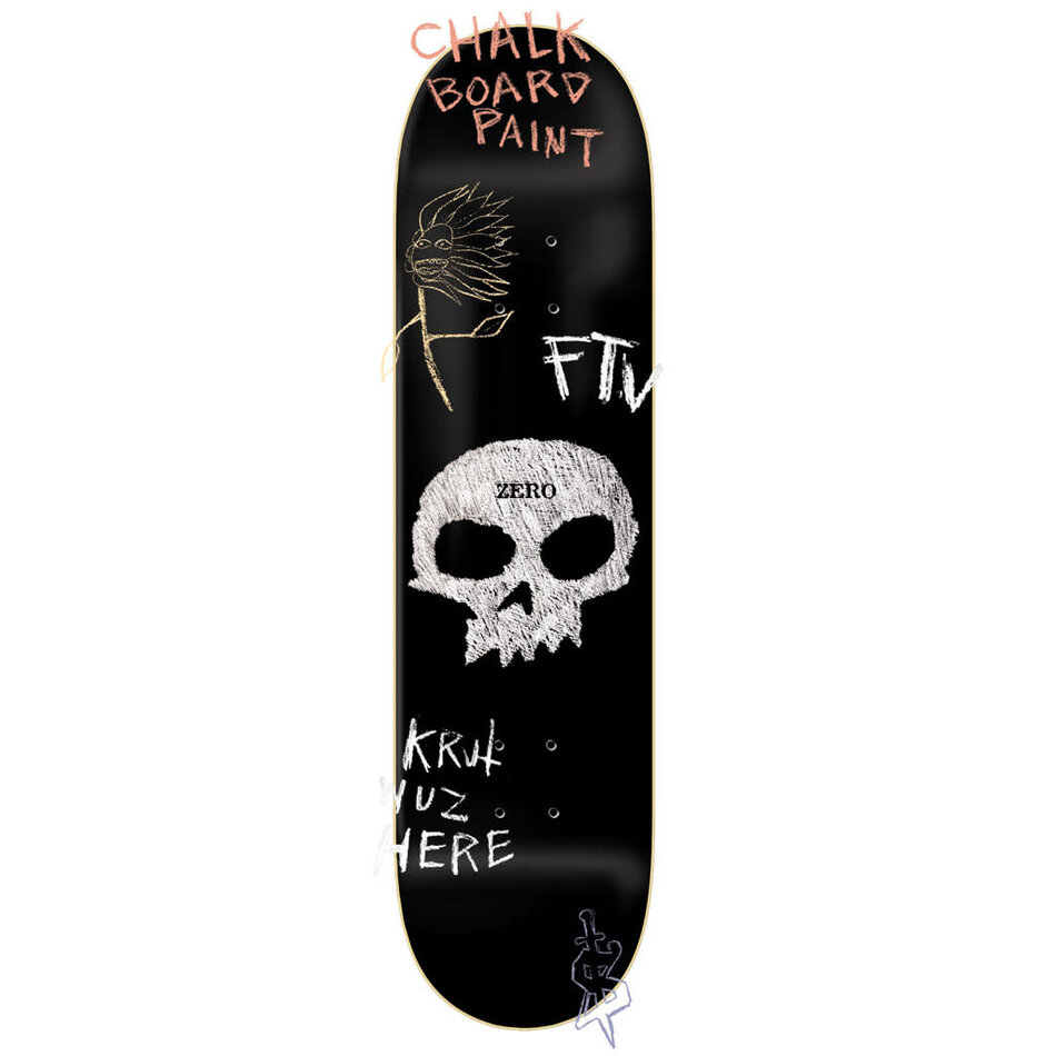 Zero Single Skull Chalkboard Deck Black