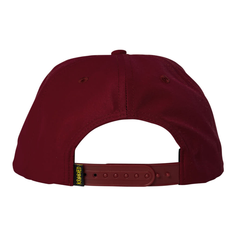 Krooked Slow Feet Snapback Hat Burgundy