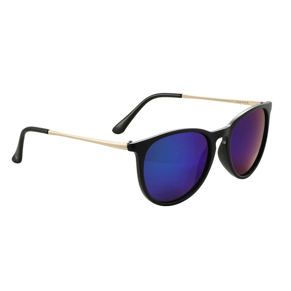 Glassy Sierra Polarized Sunglasses Black/Gold/Blue Mirror