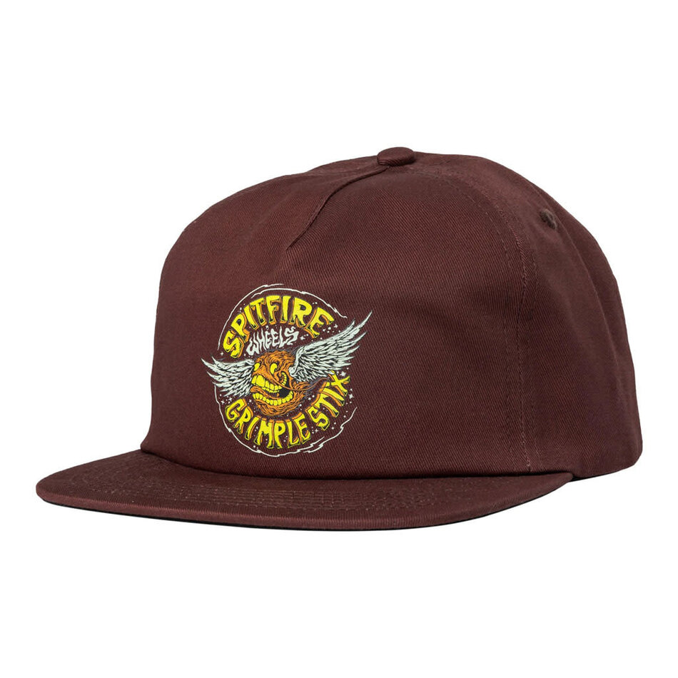 Spitfire x Grimple Flying Grimple 5 Panel Snapback Hat Maroon