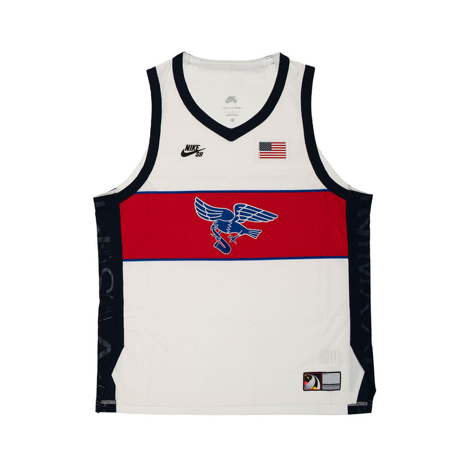 Nike SB x Olympics USA Dri-Fit ADV Sleeveless Jersey White/Sport Red/Obsidian/Black