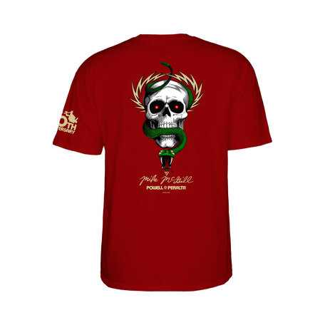 Powell Peralta Mike Mcgill Skull & Snake 40th Anniverasy T-Shirt Garnet