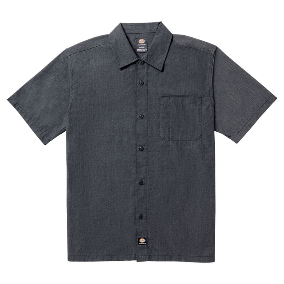 Dickies Skateboarding Waynesboro Button Up Shirt Black Chambray
