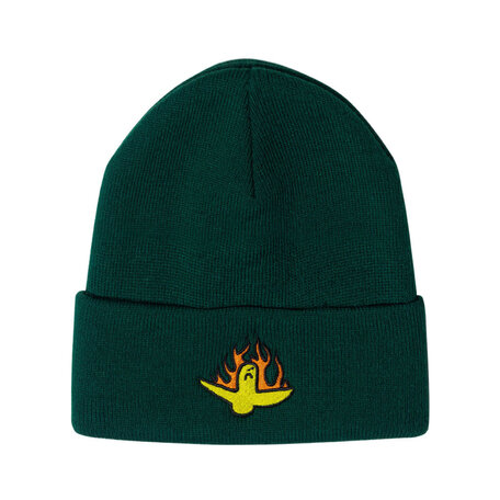Krooked Fire Bird Cuff Beanie Dark Green