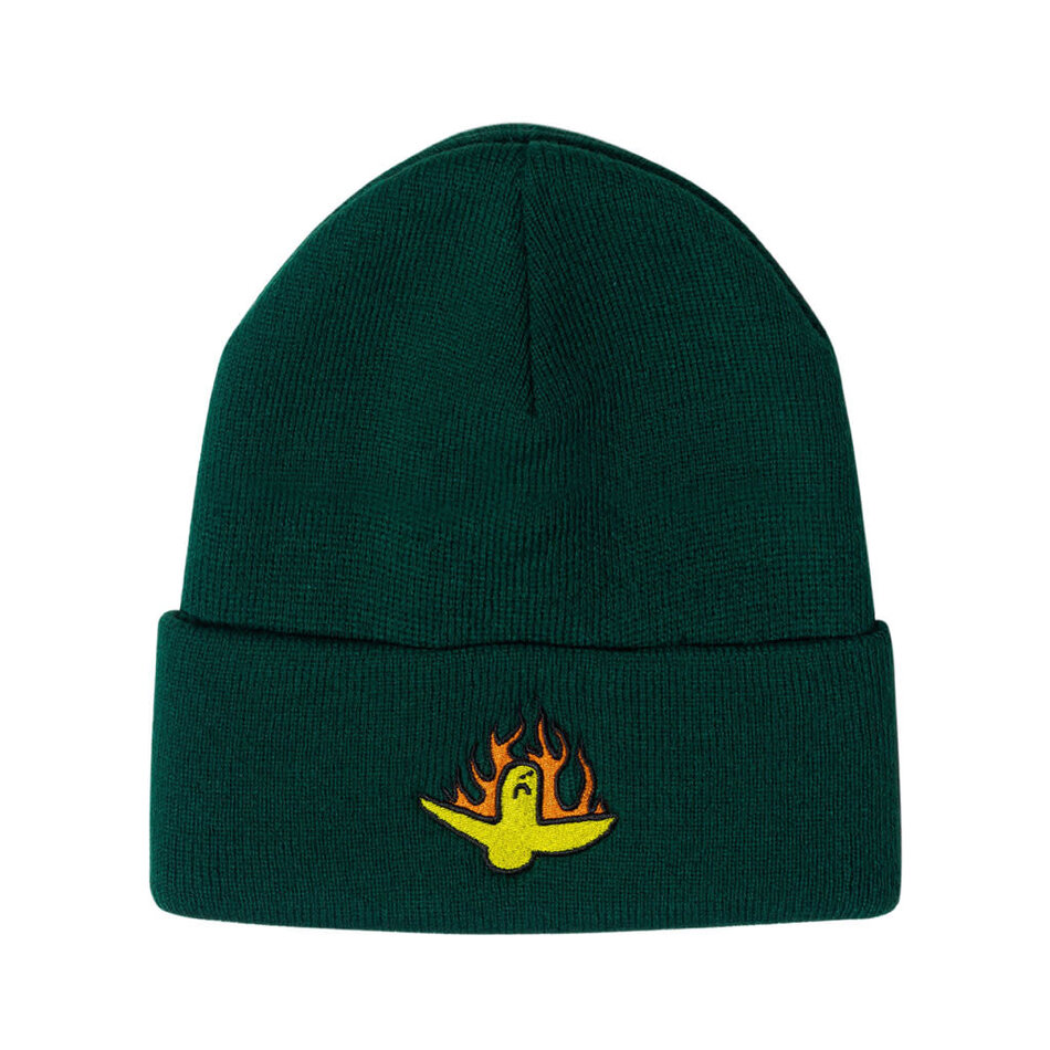 Krooked Fire Bird Cuff Beanie Dark Green