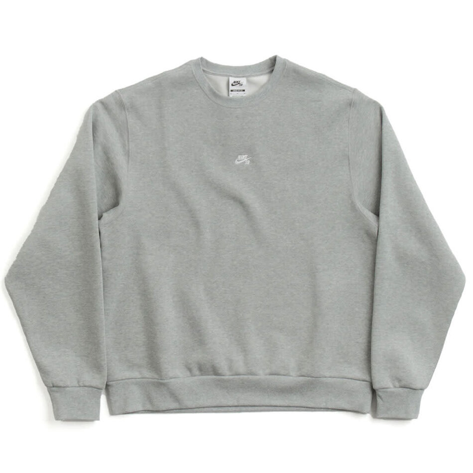 Nike SB Nike SB Essential Logo Crew Fleece Sweatshirt Dark Grey Heather White Escapist