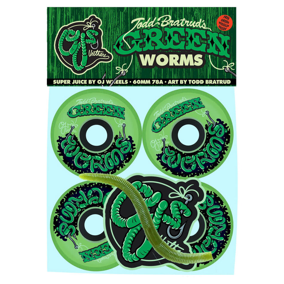 OJ Green Worm Super Juice 78A Wheels Worm