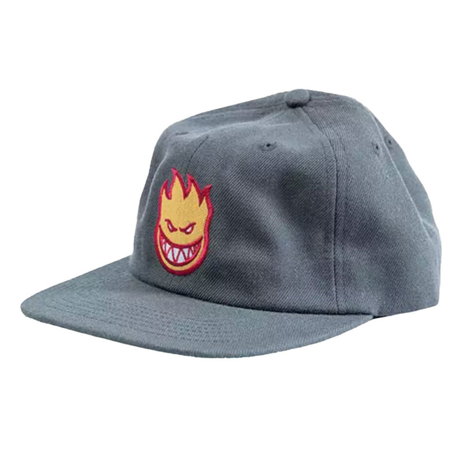Spitfire Bighead Fill Snapback Hat Charcoal Gold Red
