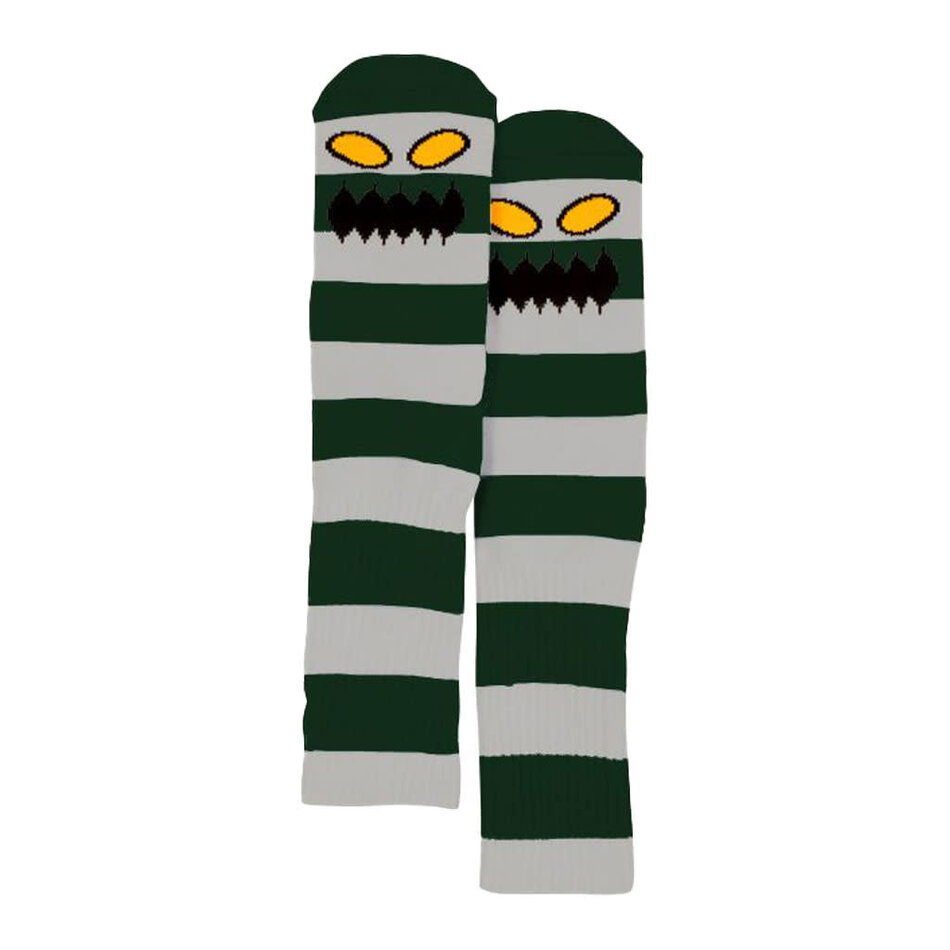 Toy Machine Monster Big Stripe Crew Socks Forest/Grey
