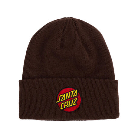 Santa Cruz Classic Dot Long Shoreman Beanie Dark Brown
