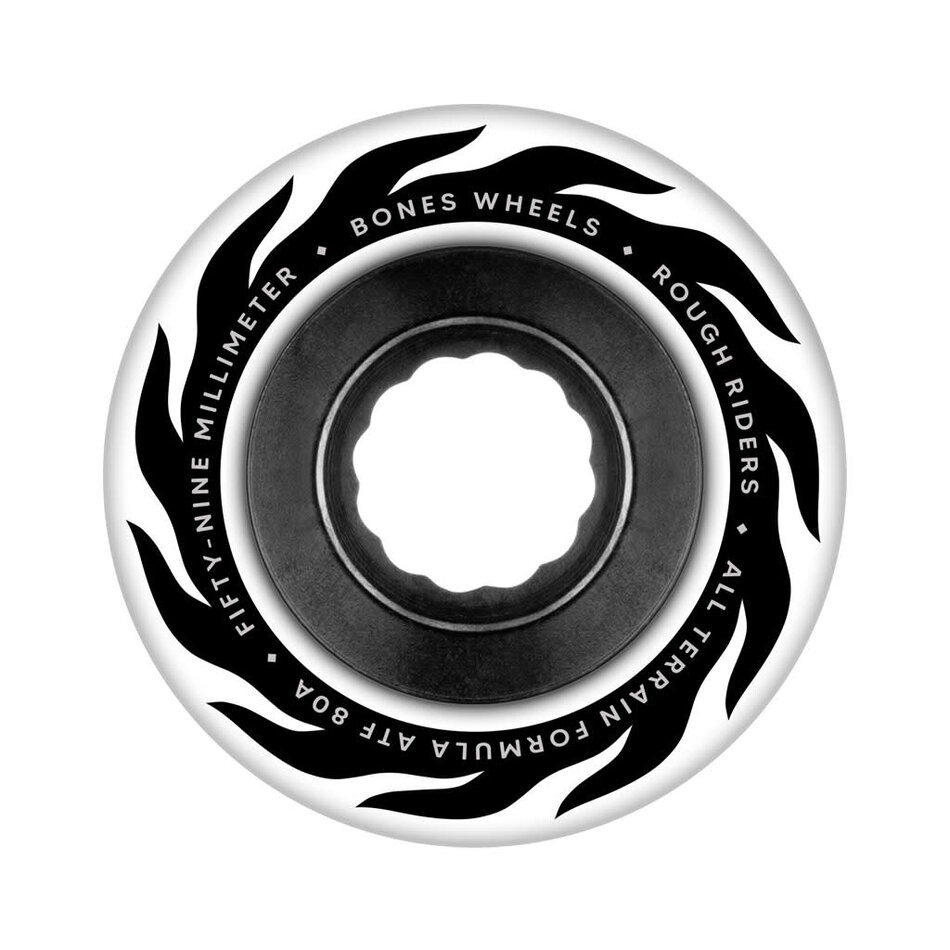 Bones Rough Riders Eternal Flame ATF 80A Wheels White