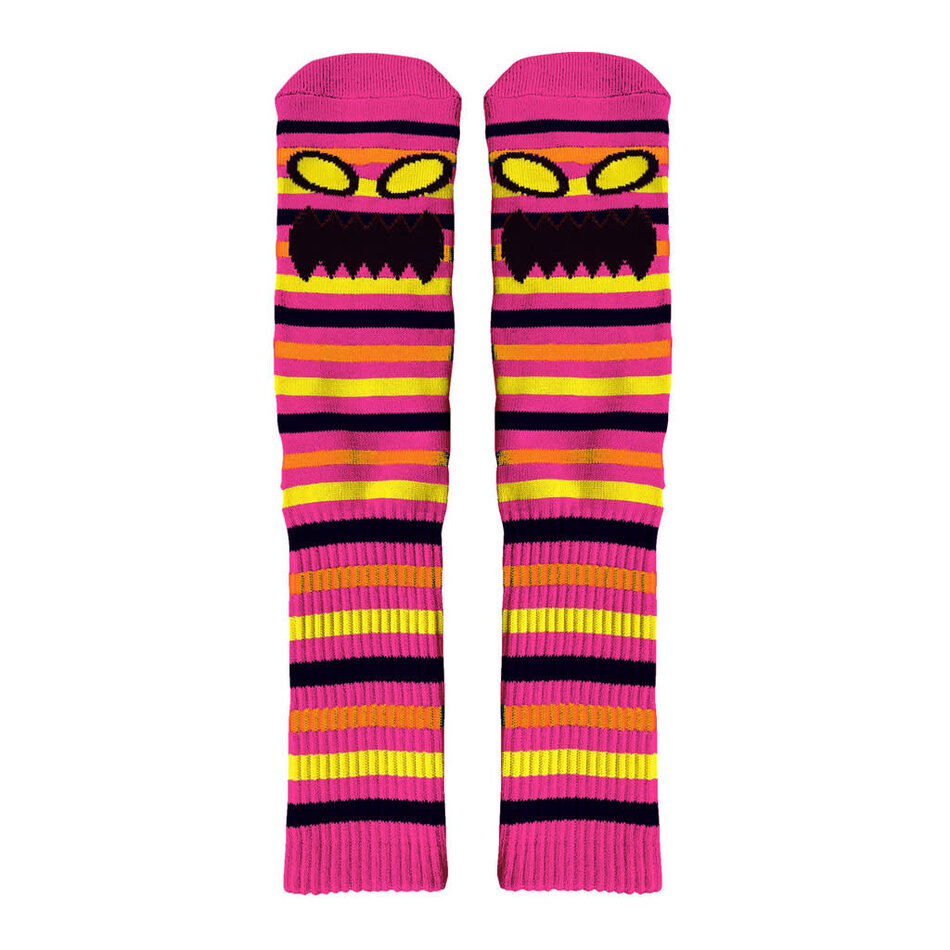 Toy Machine Monster Face Mini Stripes Socks Pink