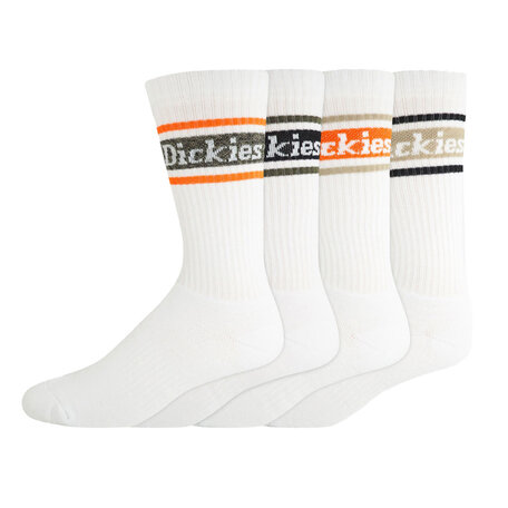 Dickies Rugby Stripe Crew Socks 4-Pack White/Multi