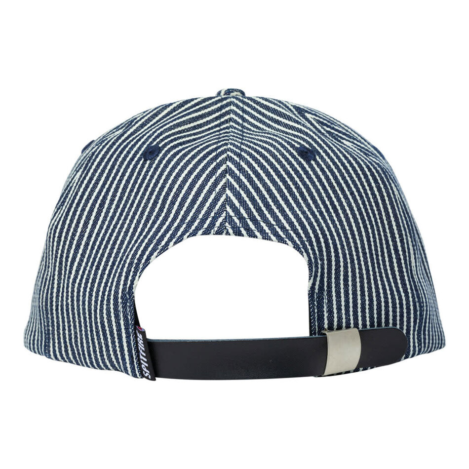 Spitfire Flame Script Strapback Hat Blue Stripes