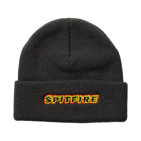 Spitfire Flame Script Cuff Beanie Charcoal