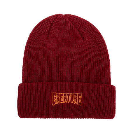 Creature Logo Outline Longshoreman Beanie Dark Red