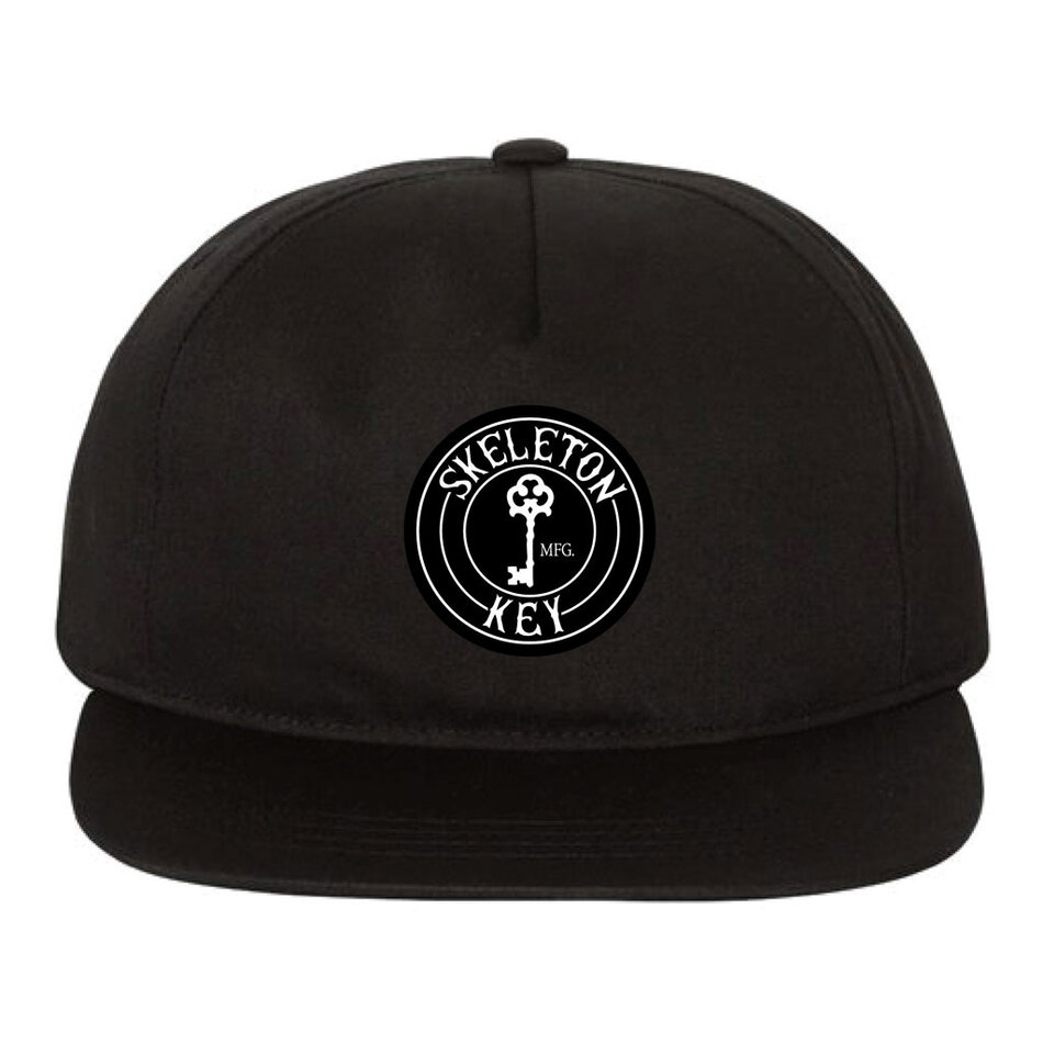 Skeleton Key Logo Snapback Hat Black