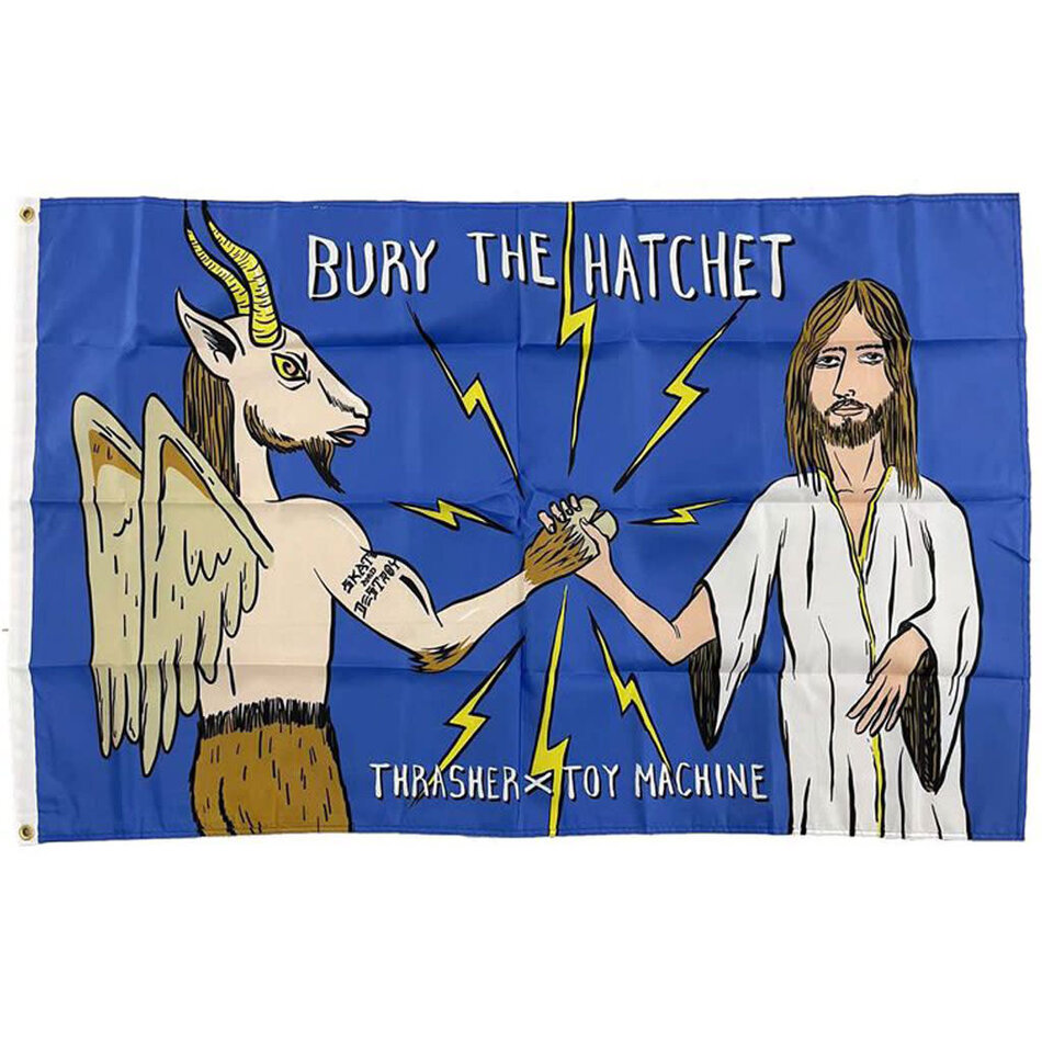 Toy Machine x Thrasher Buty The Hatchet Cloth Banner Flag  60 x 36