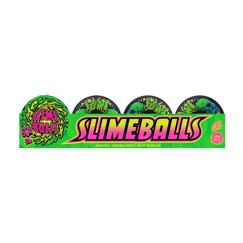 Santa Cruz Slime Ball Skull Vomit Wheels 95A Black