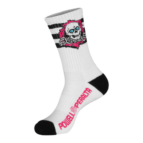 Powell Peralta Ripper Stripes Crew Socks Pink/Black/White