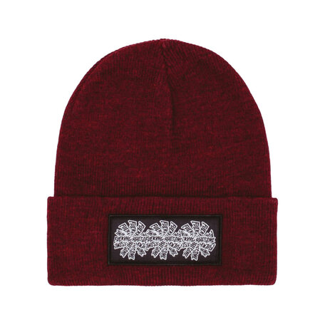 Fucking Awesome Three Spiral Edge Stitch Cuff Beanie Burgundy Heather