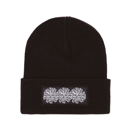 Fucking Awesome Three Spiral Edge Stitch Cuff Beanie Black