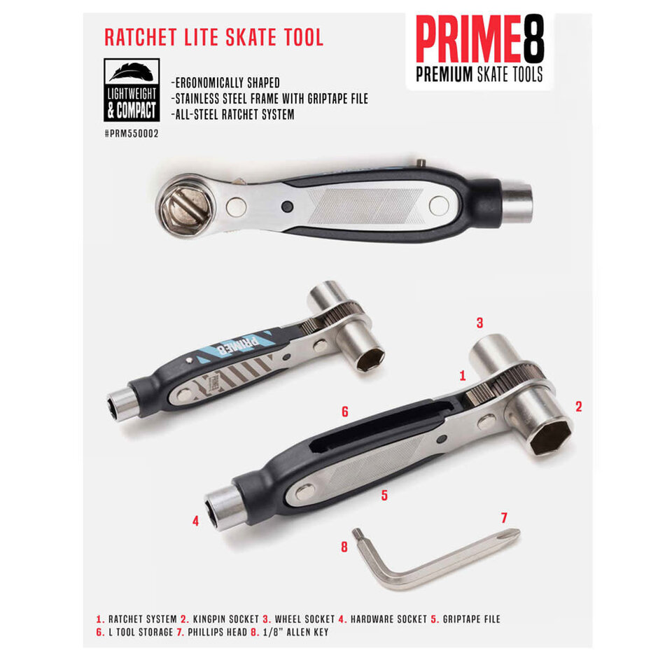 Prime 8 Ratchet Lite Skate Tool Black