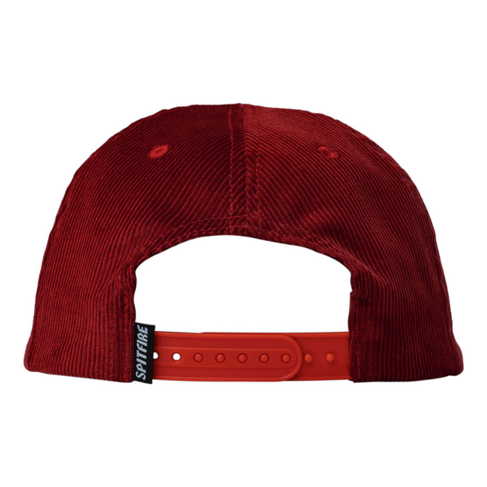 Spitfire Bighead Cord Strapback Hat Dark Red/Black
