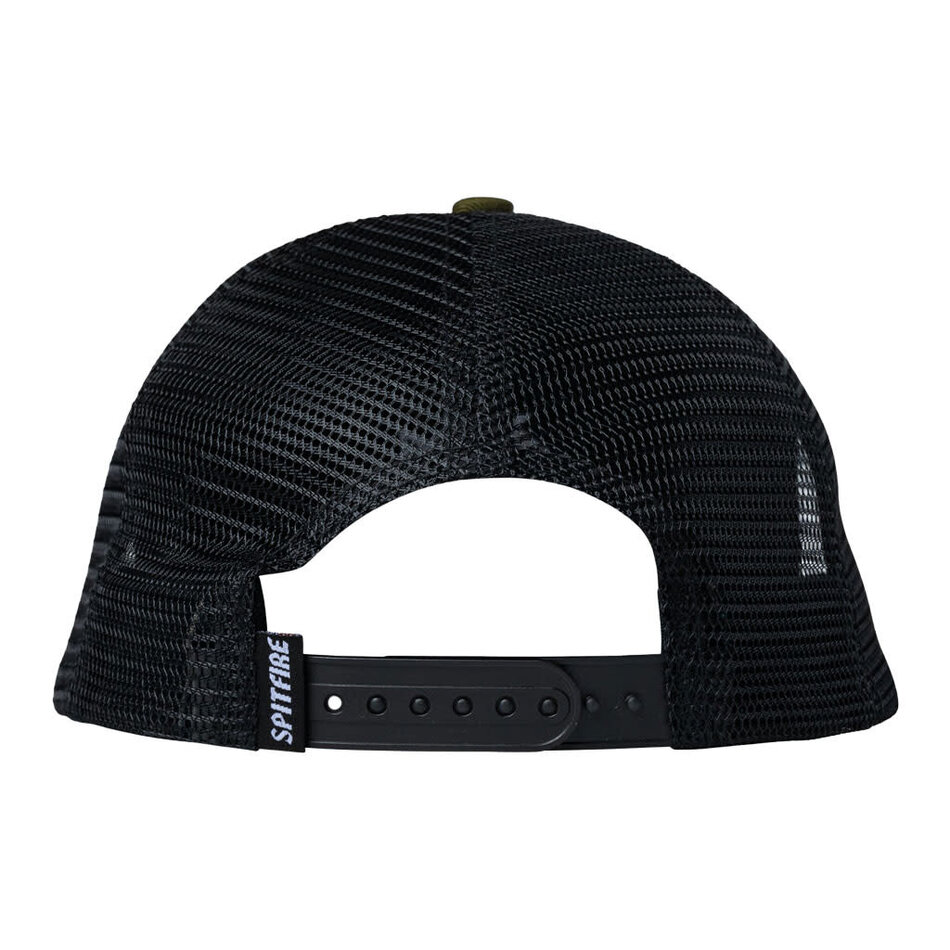 Spitfire Bighead Fill Snapback Mesh Hat Olive/Red