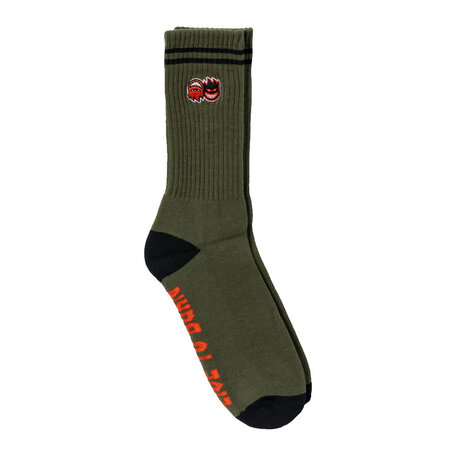 Spitfire Eternal Fill Embroidered Crew Socks Olive