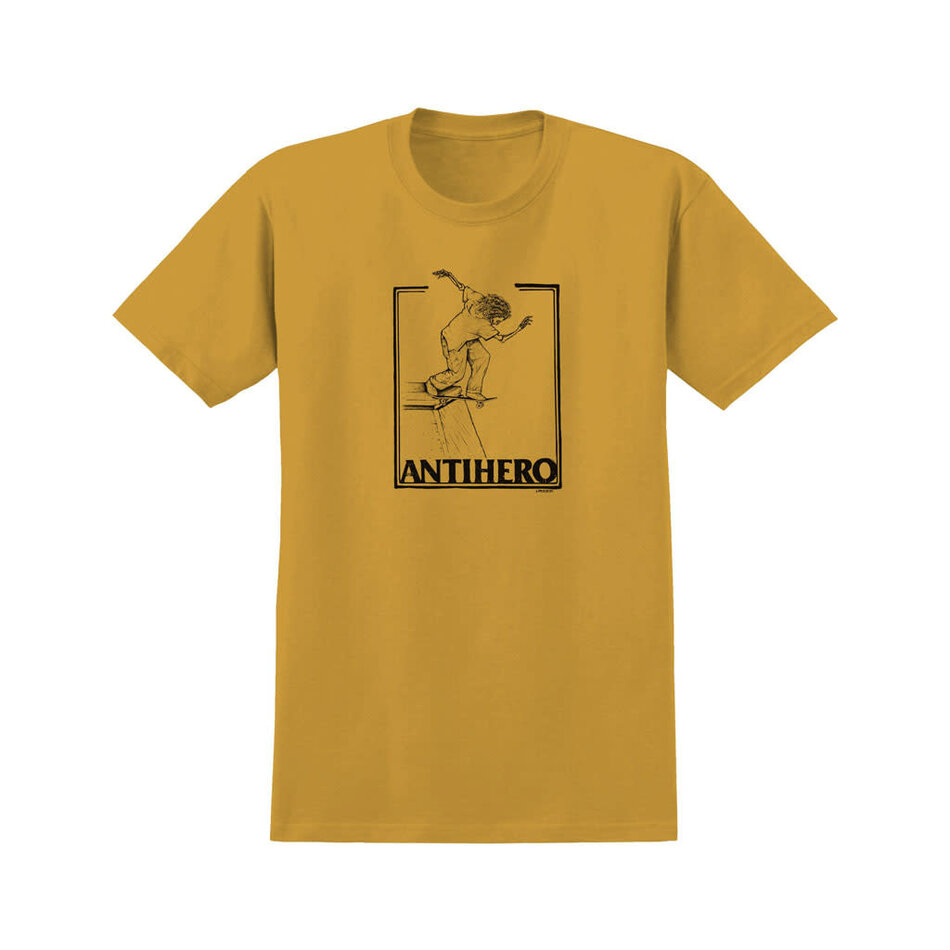 Anti Hero Doobie Lance Mountain Skull T-Shirt Mustard