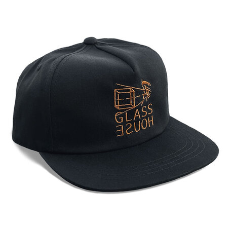 Glass House Projection 5 Panel Snapback Hat Black