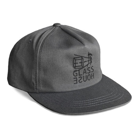 Glass House Projection 5 Panel Snapback Hat Charcoal
