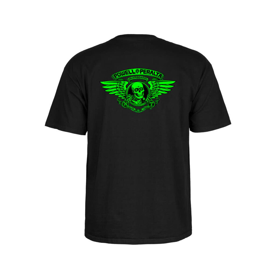 Powell Peralta Winged Ripper Blacklight T-Shirt Black/Green