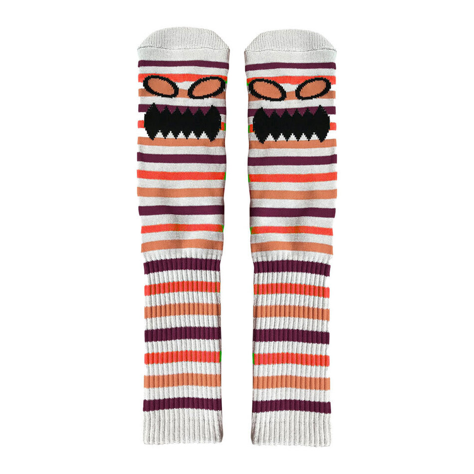 Toy Machine Monster Face Mini Stripes Socks Orange