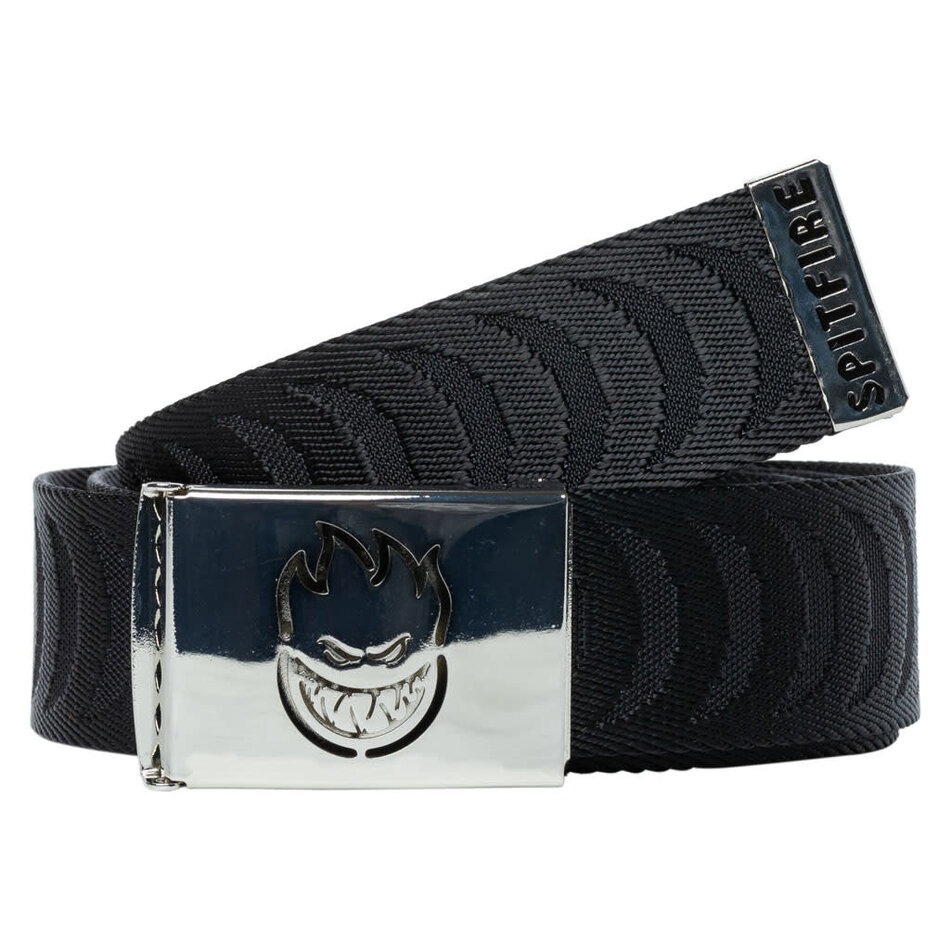 Spitfire Bighead Swirl Cutout Web Belt Black/Silver