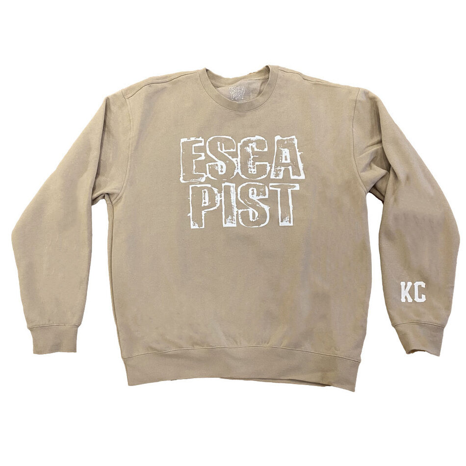 Escapist Outline Stacked Crew Sweatshirt Sand